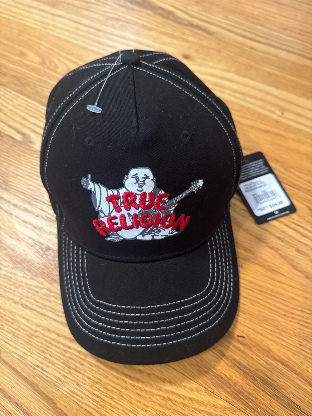 True Religion Trucker Hat Buddha Adjustable Snapback Cap Black
